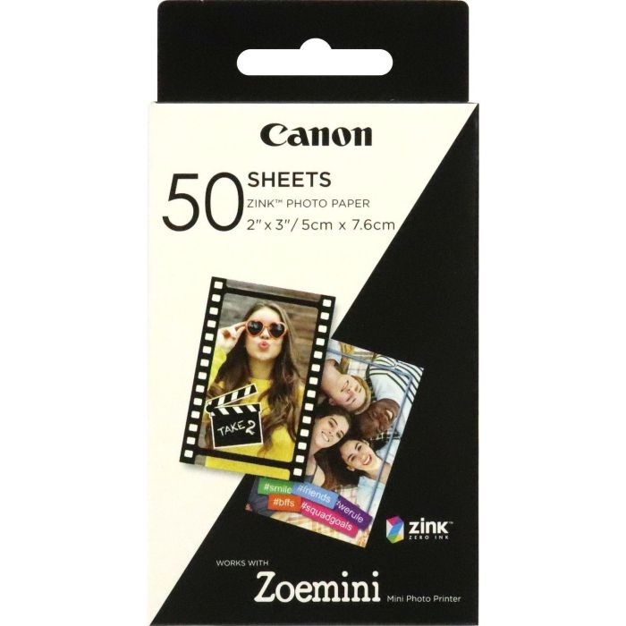 Canon Papel Fotográfico ZP-2030 ZINK Adhesivo para Impresora Zoemini, 5 x 7,6 cm, 50 Hojas Canon Papel Fotográfico ZP-2030 ZINK Adhesivo para Impresora Zoemini, 5 x 7,6 cm, 50 Hojas