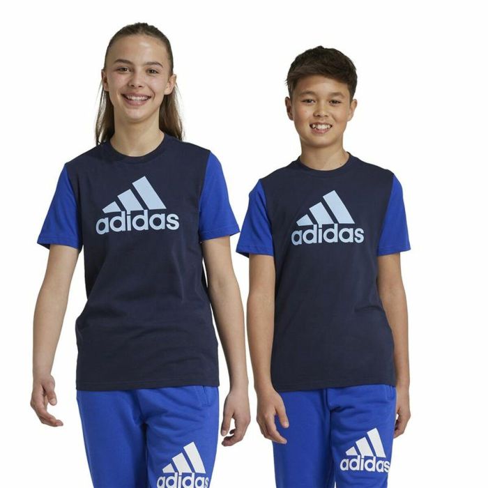 Camiseta de Manga Corta Niño Adidas Essentials Azul 2