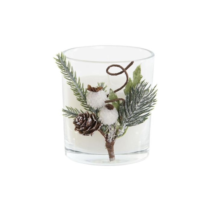 Vela DKD Home Decor Blanco Navidad 10,5 x 8,5 x 8,5 cm