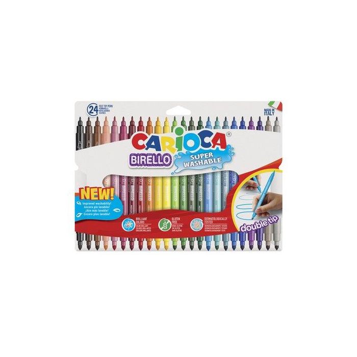 Rotulador Fibra Carioca Birello Doble Caja De 24