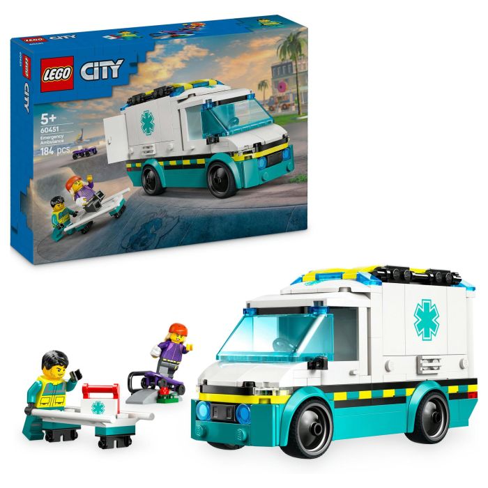 LEGO 60451 Ambulancia de Emergencias, Juego Construcción, 184 Piezas, 5+ Años