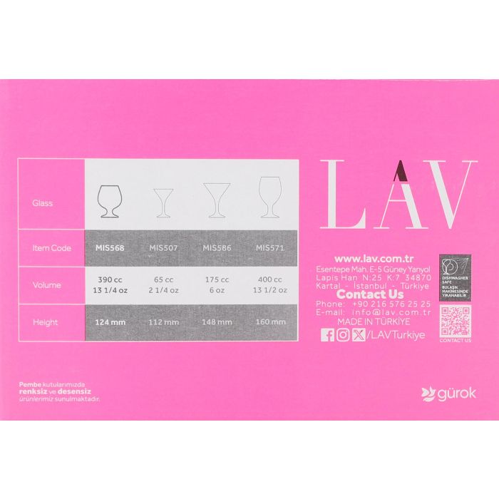 Lav Set 6 Copas Coñac 390Cc Misket (4 Cajas) 2