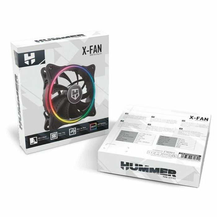 Nox Ventilador X-FAN 120 mm ARGB, Doble Anillo LED RGB Rainbow, Ultra Silencioso, Gran Flujo de Aire 4