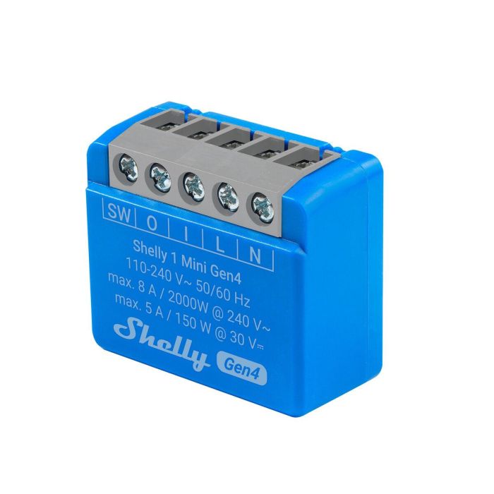 Shelly Relais 1 Mini Gen4 WLAN BT Matter Zigbee 8A Interruptor Inteligente 9