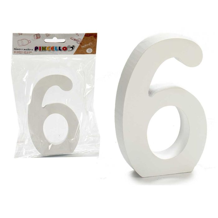 Pincello Número 6 Madera Blanco 2x11 cm (24 Unidades) Pincello Número 6 Madera Blanco 2x11 cm (24 Unidades)