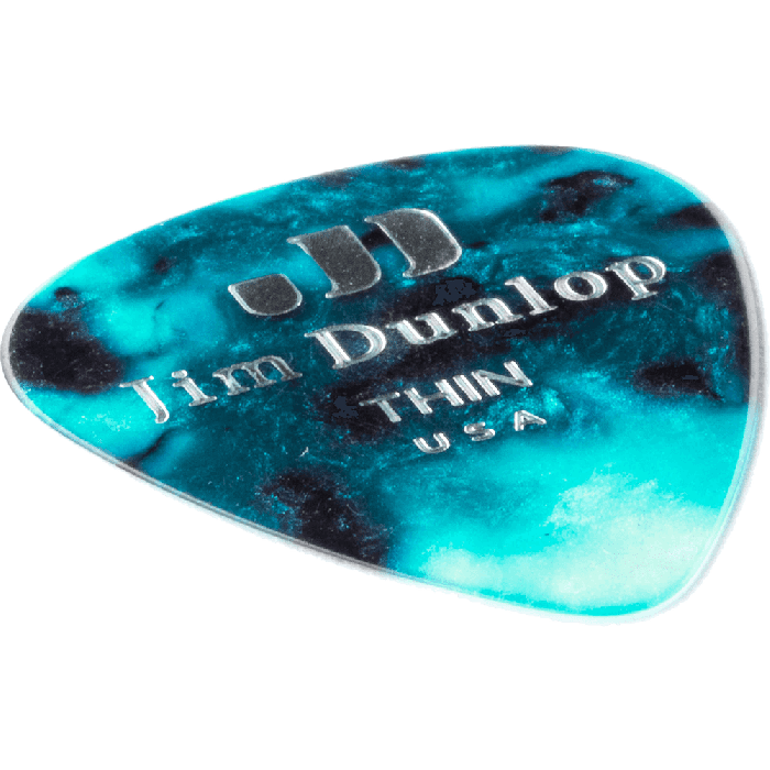 Dunlop Pack 72 Púas Genuine Celluloid Classic Turquesa - Thin 1