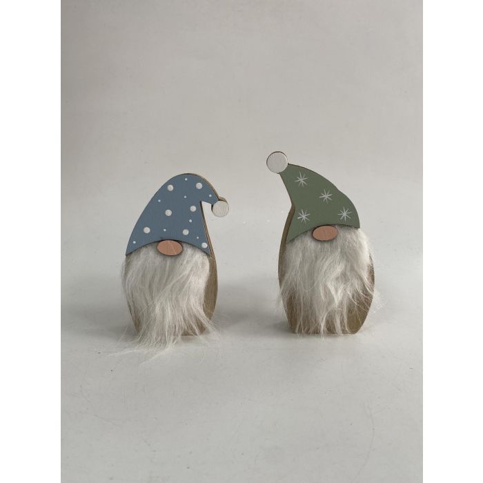 DKD Home Decor Figura Navidad Fantasía Papa Noel Pack Surtido 12 Unidades MDF Poliéster 3x6.7x12 cm Verde Azul Blanco Natural