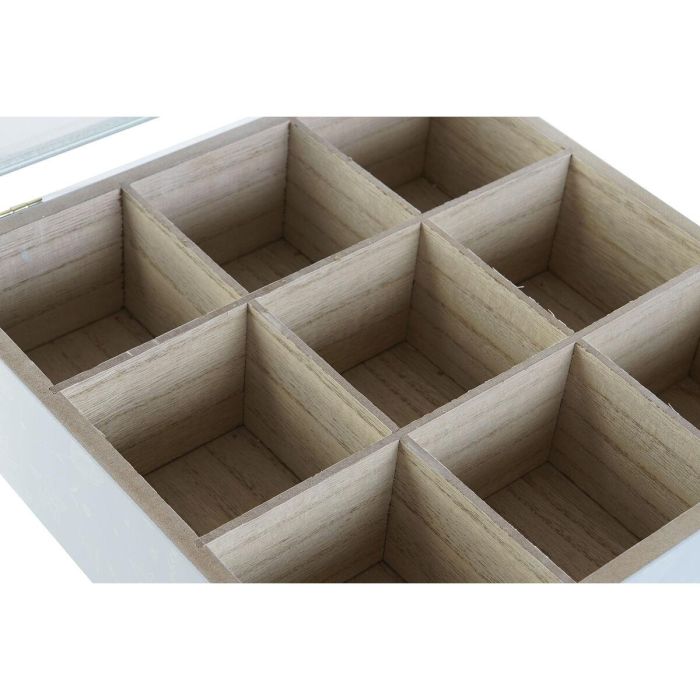 Caja Infusiones Scandi DKD Home Decor Verde Azul 24 x 6.5 x 24 cm (3 Unidades) 1