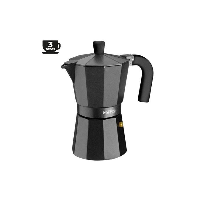 Cafetera Italiana Monix INOX BLACK 3T Negro