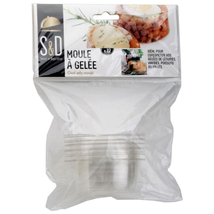 Juego De 12 Moldes Gelatina Oval Saveur et Degustation