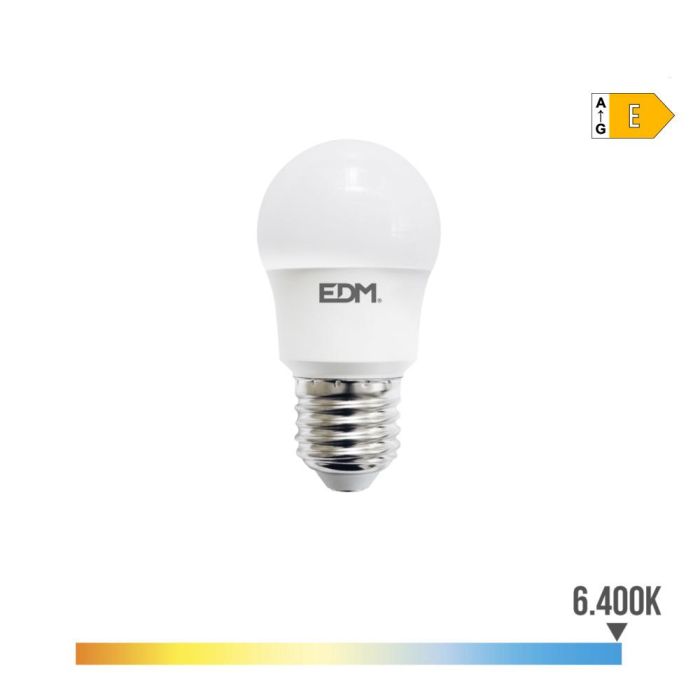 Bombilla esferica led e27 8,5 W 1000lm 6400k luz fria ø4,5x8,6cm edm