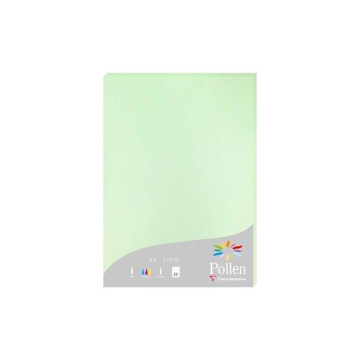 Papel Clairefontaine Pollen A4 210G 25H Verde
