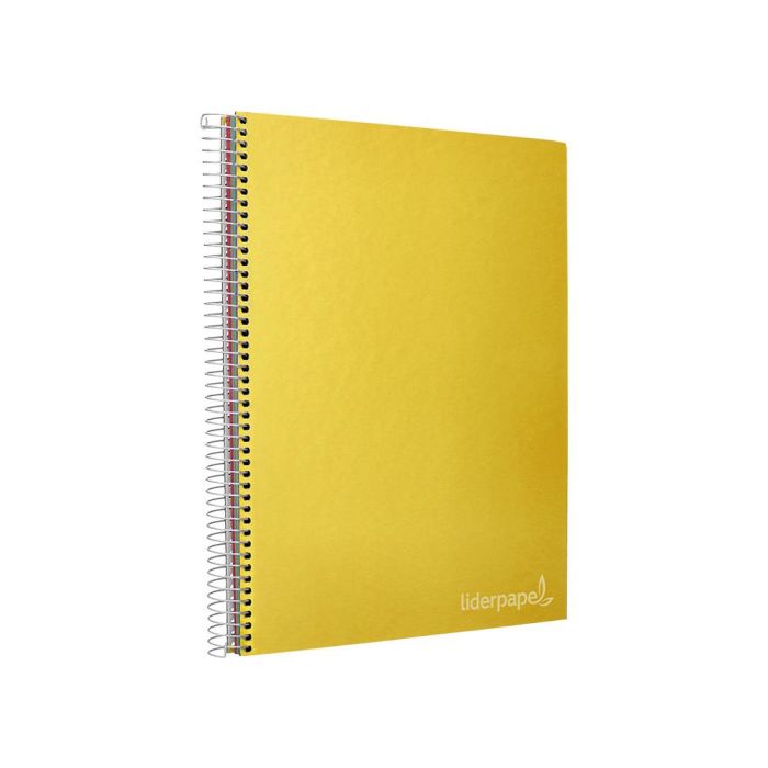 Cuaderno Espiral Liderpapel A4 Micro Jolly Tapa Forrada 140H 75 gr Cuadro 5 mm 5 Bandas4 Taladros Color Amarillo 3