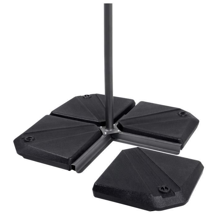 Basics Set base rellenable para parasol, antracita, 490x490x87 mm, agua 14 l/arena 22 kg 2 Basics Set base rellenable para parasol, antracita, 490x490x87 mm, agua 14 l/arena 22 kg 2