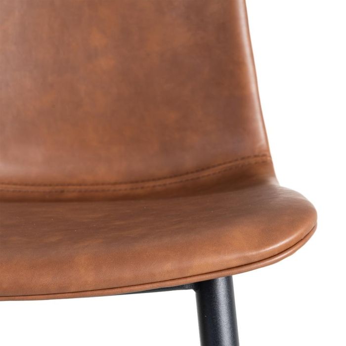 Silla Marrón Metal / Simil Piel