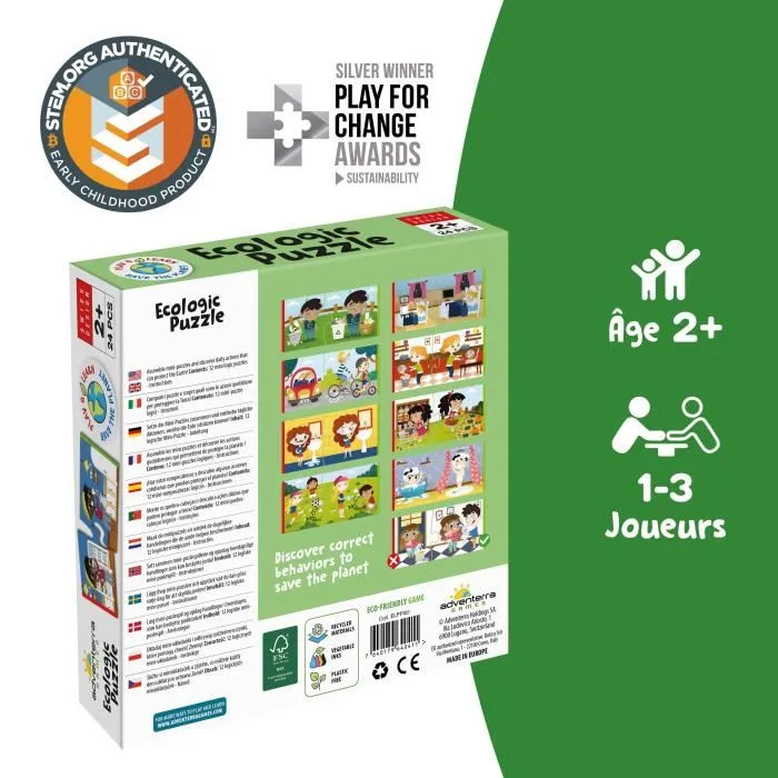 Adventerra GEO7640179640411 Juego Educativo Puzzle Ecológico Respeta la Tierra Minipuzzles Acciones Eco-responsables 4