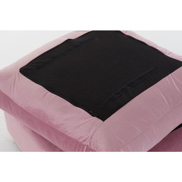 DKD Home Decor Reposapiés Cuadrado Moderno Rosa de Poliéster | Puf Decorativo con Asiento de 30 cm y Medidas 55x55x30 cm 2 DKD Home Decor Reposapiés Cuadrado Moderno Rosa de Poliéster | Puf Decorativo con Asiento de 30 cm y Medidas 55x55x30 cm 2