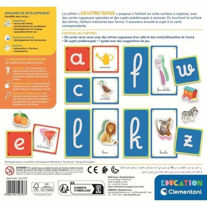 Clementoni CLE8005125527977 Juego Educativo Letras Táctiles Montessori para Aprender el Abecedario - 26 Cartas de Letras - 3+ Años 1 Clementoni CLE8005125527977 Juego Educativo Letras Táctiles Montessori para Aprender el Abecedario - 26 Cartas de Letras - 3+ Años 1