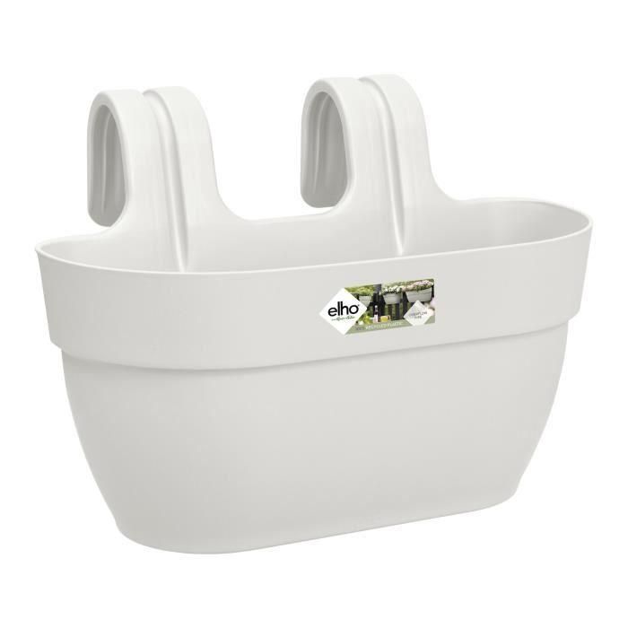 ELHO - Maceta - Vibia Campana Easy Hanger Medium - Blanco Seda - Balcón exterior - L 24,1 x An 36 x Al 26,5 cm ELHO - Maceta - Vibia Campana Easy Hanger Medium - Blanco Seda - Balcón exterior - L 24,1 x An 36 x Al 26,5 cm