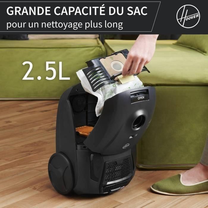 Hoover HE1 Aspirador de Bidón con Bolsa Compacta y Potente, Gran Capacidad 2.5L, Alto Rendimiento Suelos Duros y Alfombras 3