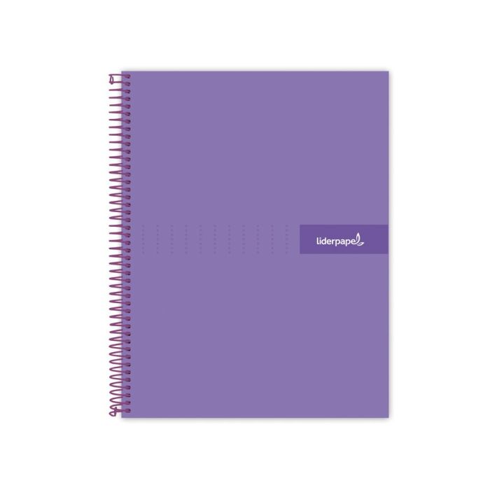 Cuaderno Espiral Liderpapel A4 Crafty Tapa Forrada 80H 90 gr Cuadro 4 mm Con Margen Color Violeta 2