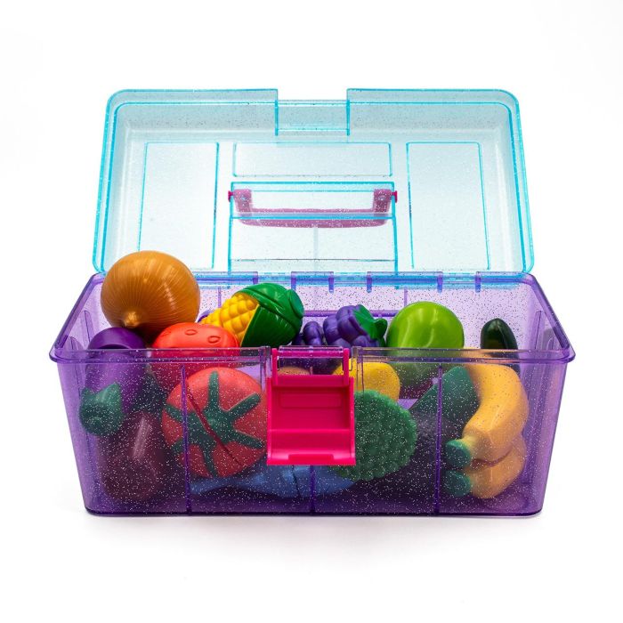 Tachan Juego de Alimentos para Cortar 33 Piezas, Maletín Transportable, Juguete de Imitación con Tabla y Cuchillo para Niños +18 meses 2 Tachan Juego de Alimentos para Cortar 33 Piezas, Maletín Transportable, Juguete de Imitación con Tabla y Cuchillo para Niños +18 meses 2