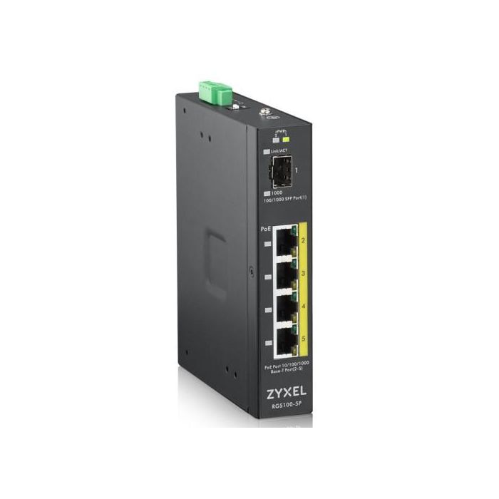 Zyxel RGS100-5P No administrado L2 Gigabit Ethernet (10/100/1000) Energía sobre Ethernet (PoE) Negro 1 Zyxel RGS100-5P No administrado L2 Gigabit Ethernet (10/100/1000) Energía sobre Ethernet (PoE) Negro 1