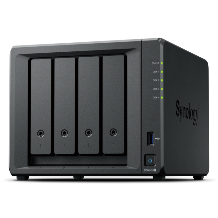 Synology DS425+ Servidor de Almacenamiento NAS Intel Celeron J4125 2GB DDR4 para Hogar/Oficina sin Discos