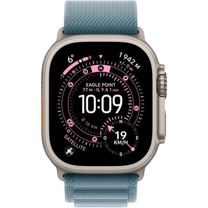 Apple Watch Ultra 3 GPS + Cellular 49 mm Caja de titanio natural Correa Alpine Loop azul claro Grande MEWP4QFA 1