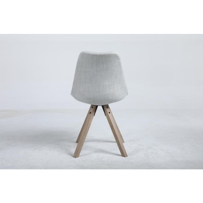 DKD Home Decor Silla Scandi Gris Claro 55 x 84 x 48 cm Madera de Roble y Poliéster 5