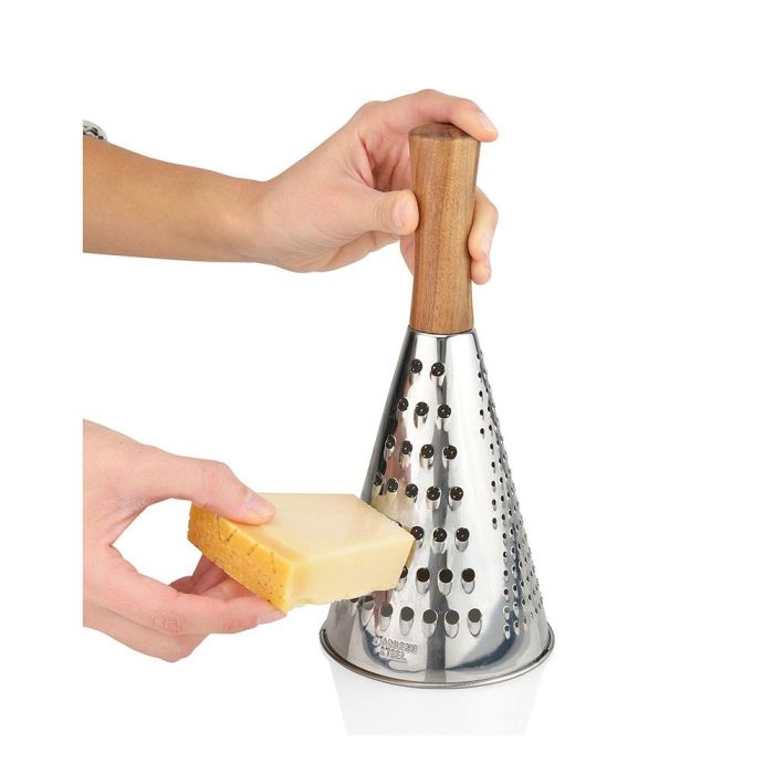Andrea House Rallador inoxidable/acacia Ø10,5x24cm con 3 tipos de perforaciones diferentes CC68027 3 Andrea House Rallador inoxidable/acacia Ø10,5x24cm con 3 tipos de perforaciones diferentes CC68027 3
