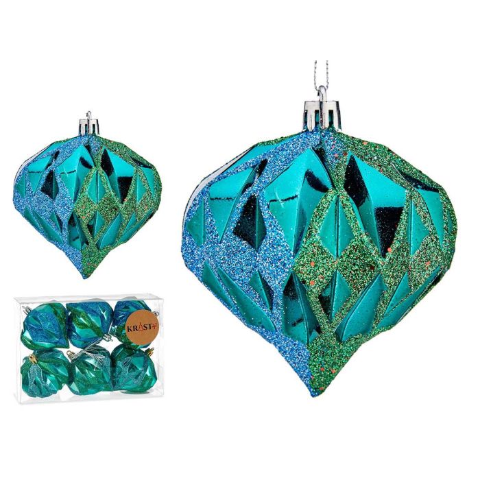Set 6 Bolas Diamante Turquesa 8 cm - Krist+ (12 Unidades) Set 6 Bolas Diamante Turquesa 8 cm - Krist+ (12 Unidades)