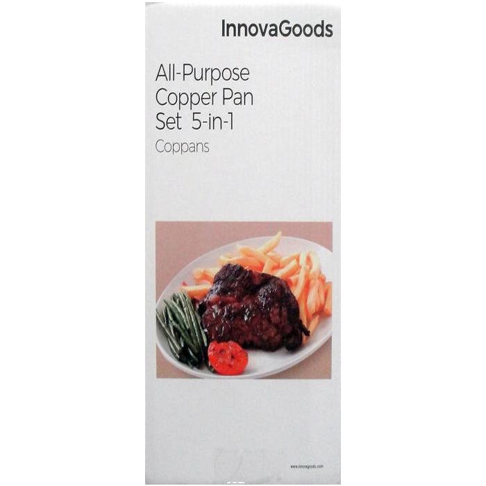 Set de Sartén Multifunción 5 en 1 Copper Coppans InnovaGoods 4 Piezas 8 Set de Sartén Multifunción 5 en 1 Copper Coppans InnovaGoods 4 Piezas 8