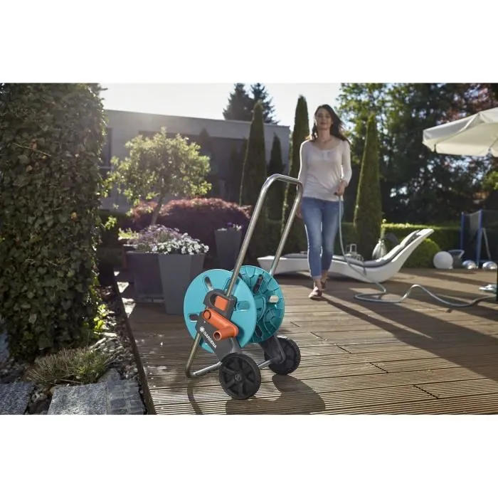 Gardena Aquaroll S Enrollador de Manguera, 40m ø13mm / 30m ø15mm, Conector Antigoteo, Resistente Heladas 1