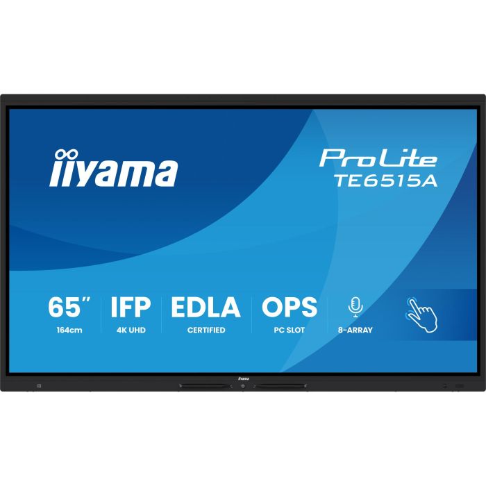 Iiyama Monitor Interactivo 65" TE6515A-B1AG, Android 14, UHD IPS, Pantalla Táctil 4K para Colaboración Empresarial y Aulas 1