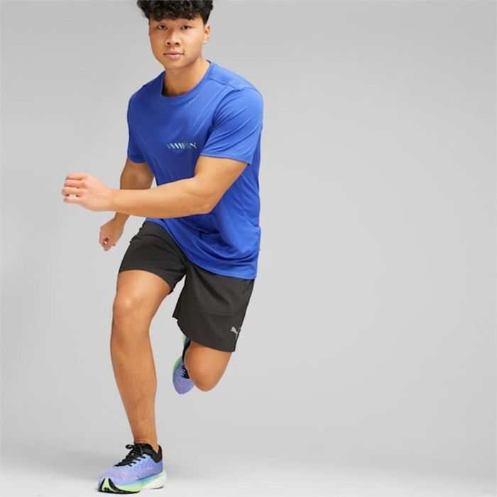 Camiseta de Manga Corta Hombre Puma Run Favorite Logo Azul 21