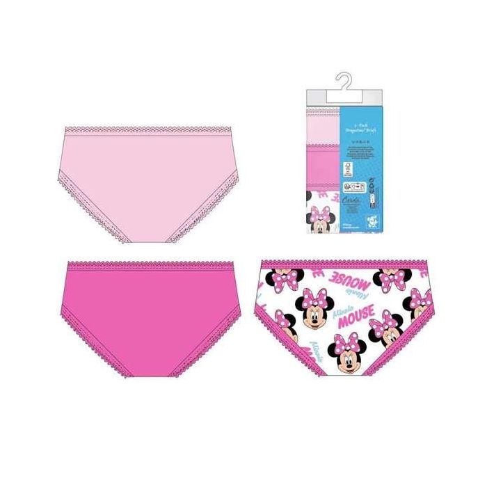 Cerdá Pack Braguitas Single Jersey 3 Piezas Minnie T02/03 Modelos Surtidos
