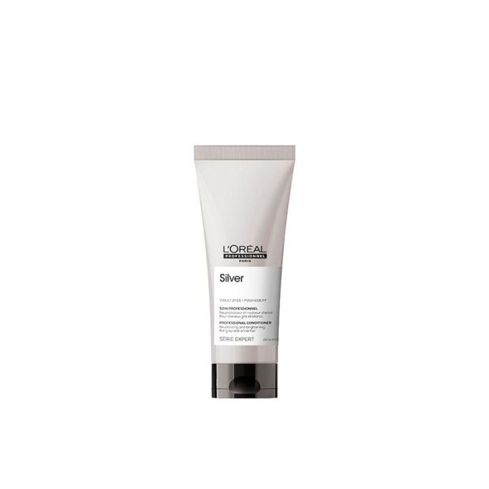 L'Oreal Acondicionador Silver para Pelo Blanco o Gris 200ml – Elimina Matices Amarillentos y Proporciona Brillo