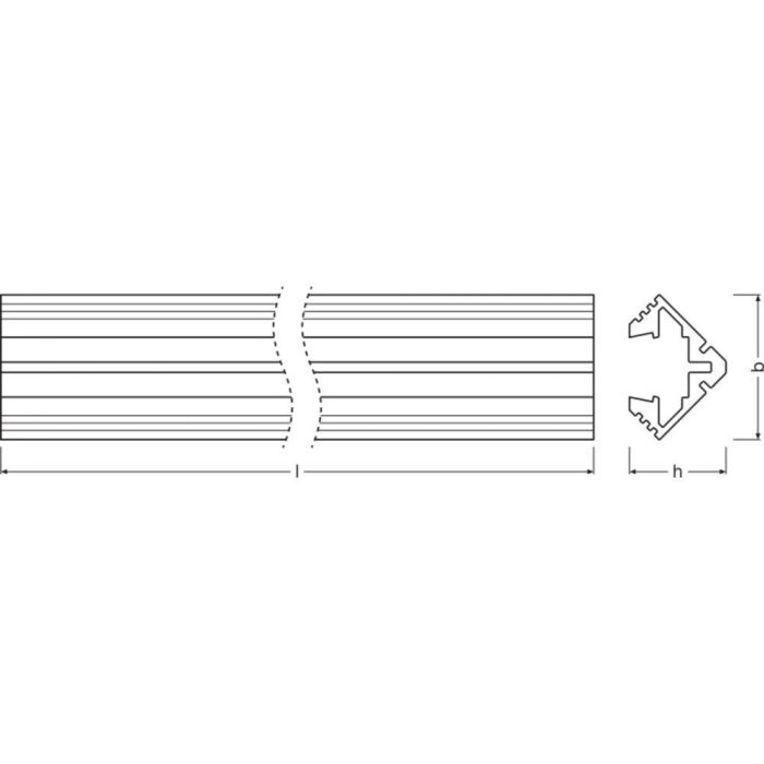 [LVE-4058075278370] Ledvance Perfíl Medio Tiras LED -PM03/E/19X19/10/1 1M 1