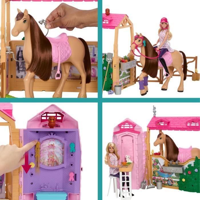 Muñeca Barbie Con Caballo Y Establo Hxj44 Mattel 3