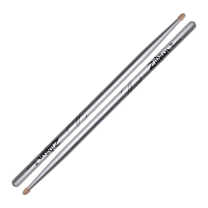 Baquetas Zildjian 5A Hickory Chroma Plata 2 Baquetas Zildjian 5A Hickory Chroma Plata 2
