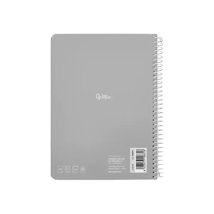 Liderpapel Cuaderno Espiral A5 Witty Tapa Dura 80 Hojas 90gr Pauta Ancha 3,5mm Colores Surtidos 3