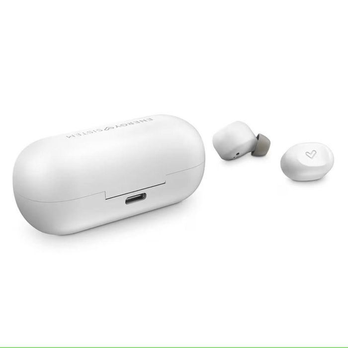 Energy Sistem 451838 Auriculares True Wireless Urban 3 Bluetooth 5.1, 25h Autonomía Total, Carga Inalámbrica Qi, Micrófono, Blanco 1