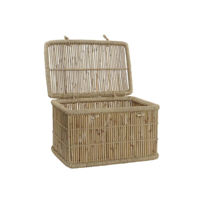 DKD Home Decor Baúl Balinés de Almacenamiento Decorativo Bambú y Cuerda Natural 46x74x46 cm - Set de 2 3