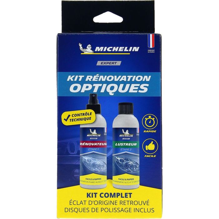 Michelin Kit Experto Renovación Faros Empañados y Amarilleados por UV - Restaura Brillo y Transparencia Rápido Fácil 2