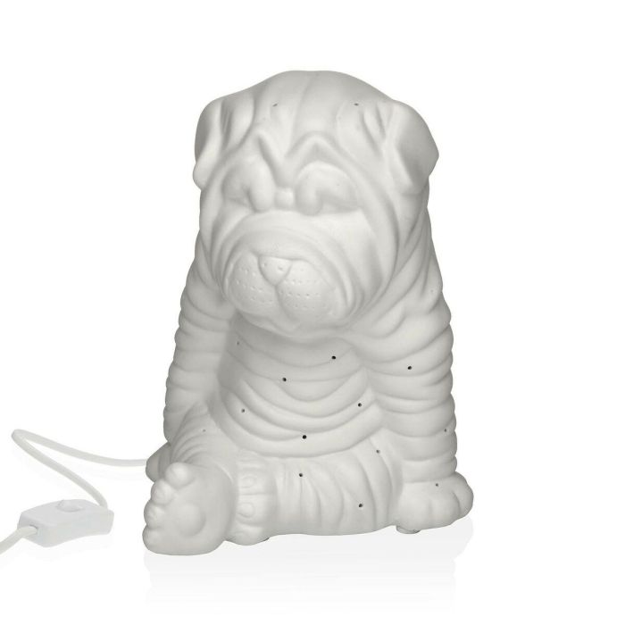 Lámpara de mesa Versa Perro Porcelana (17,1 x 19,6 x 15 cm)