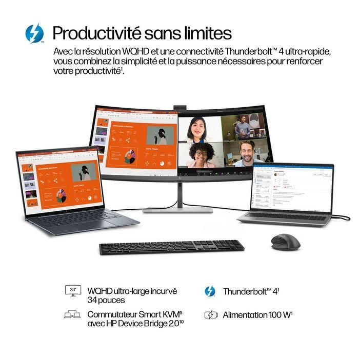 HP Series 7 Pro 34 inch WQHD Conferencing Monitor - 734pm 10 HP Series 7 Pro 34 inch WQHD Conferencing Monitor - 734pm 10