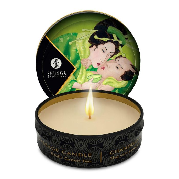 Vela de Masaje Shunga Exotic Green Tea Té Verde 30 ml 4 Vela de Masaje Shunga Exotic Green Tea Té Verde 30 ml 4