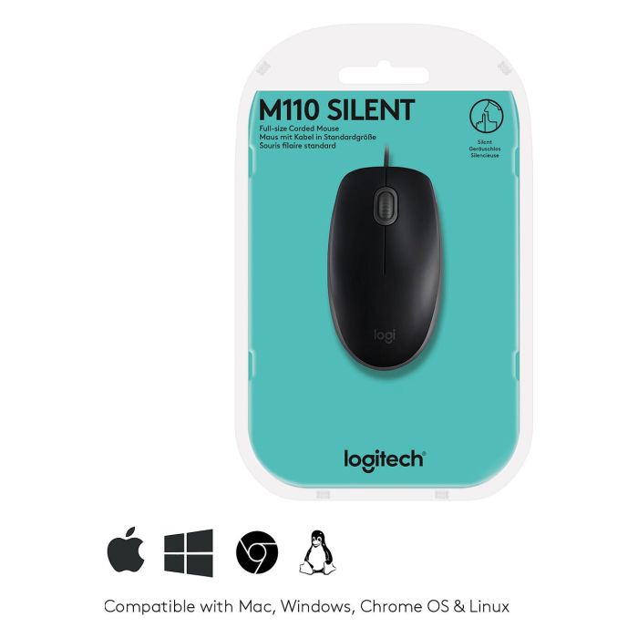 Logitech B110 Silent Ratón USB Type-A Negro