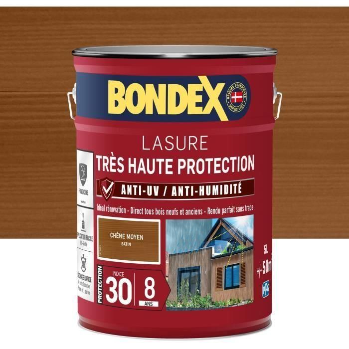 tinte para madera de muy alta protección 8 años roble medio 5L Bondex